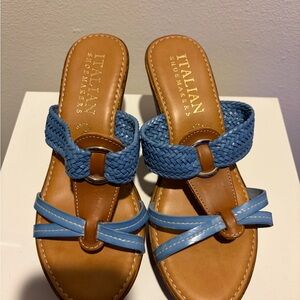 Italian Shoemakers Braided Blue Sandals